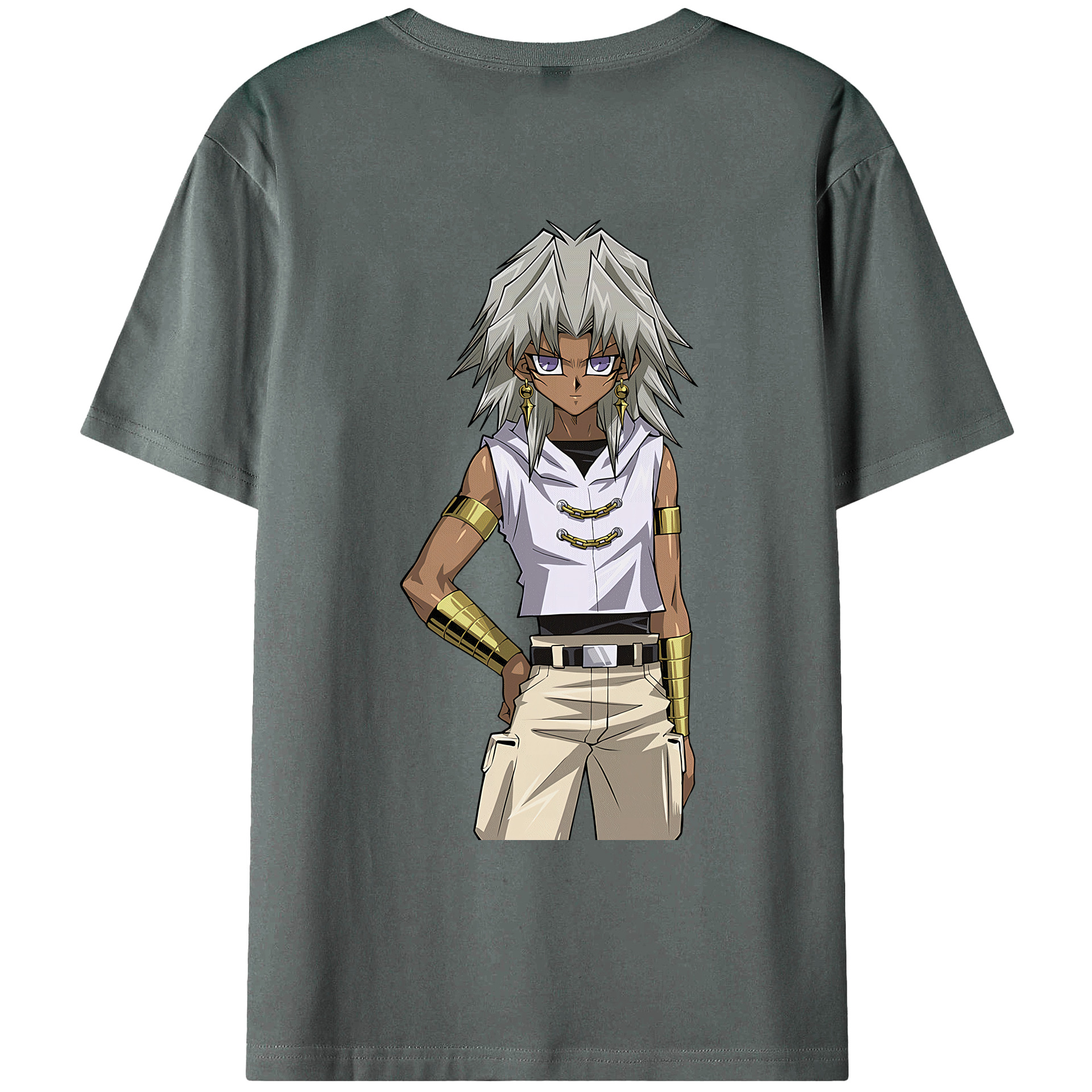 （画像用） 遊☆戯☆王 Yu-Gi-Oh! 綿100％ メンズ半袖Tシャツ（バックプリント） 通気性